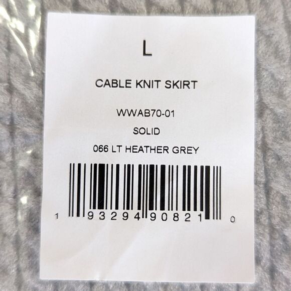WeWoreWhat Cable Knit Tennis Skirt in Heather Grey Sz L NWT - Picture 15 of 15